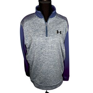 Under Armour Mens Armour Fleece Twist 1/4 Zip Pullover Teal Sz M Warm Comfort